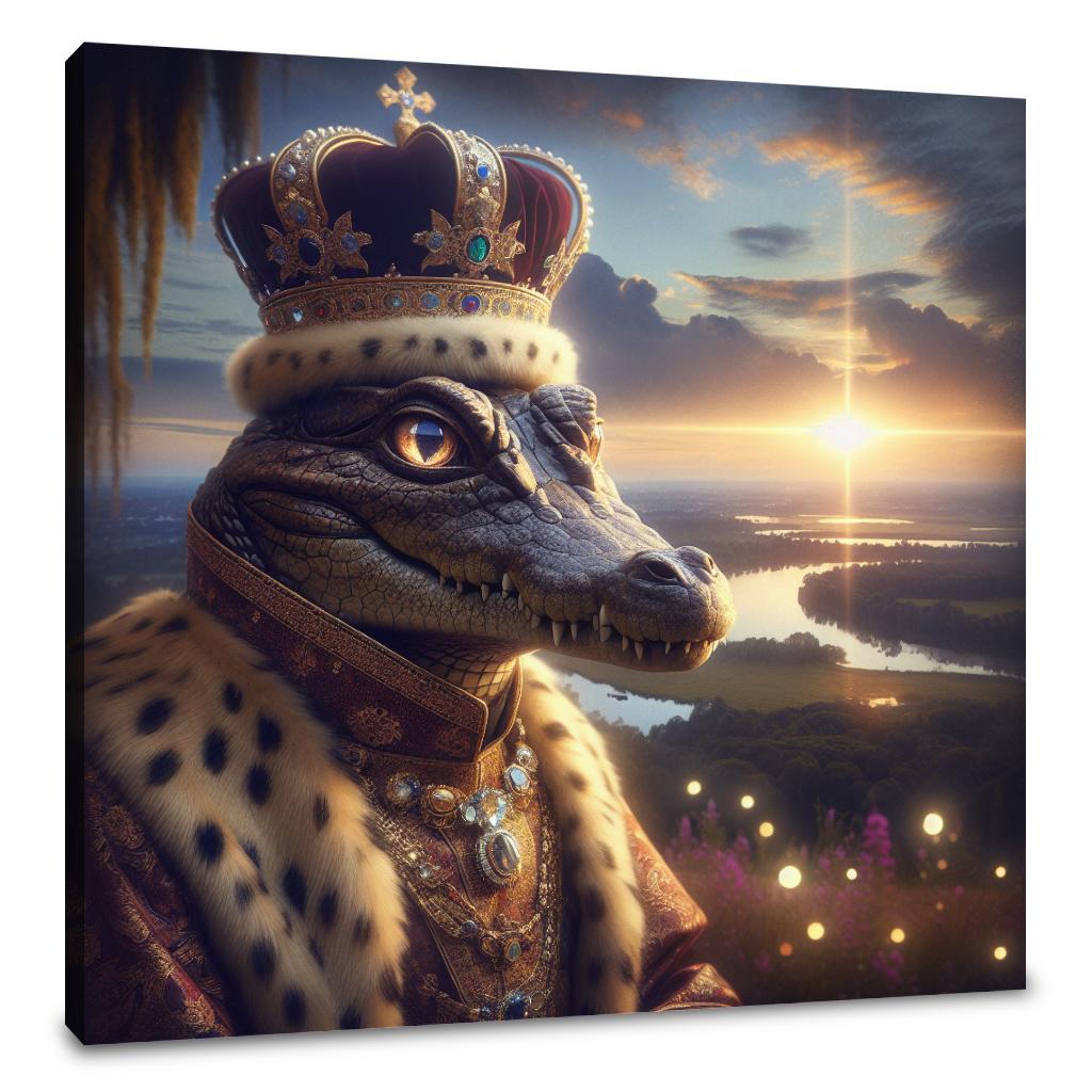 Crocodile Twilight Majesty Canvas