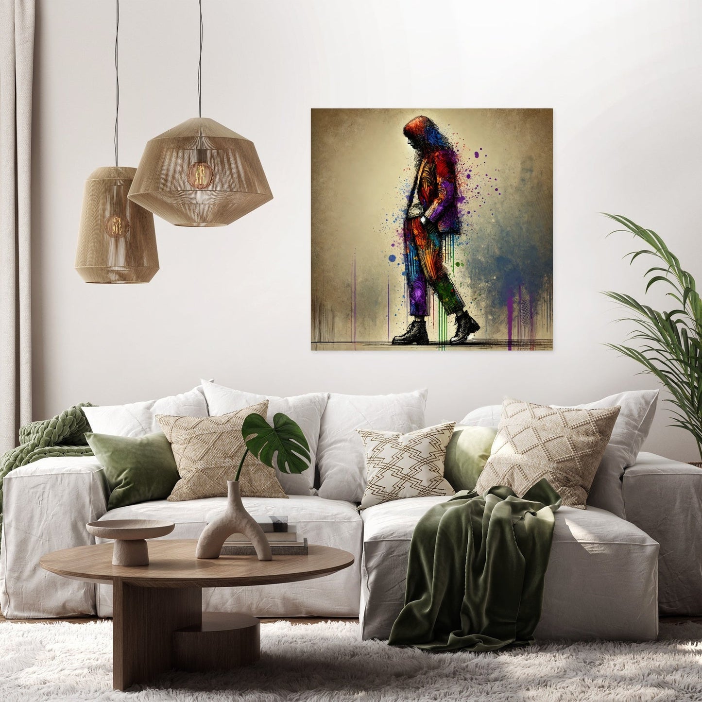 Vibrant Silhouette Art Canvas