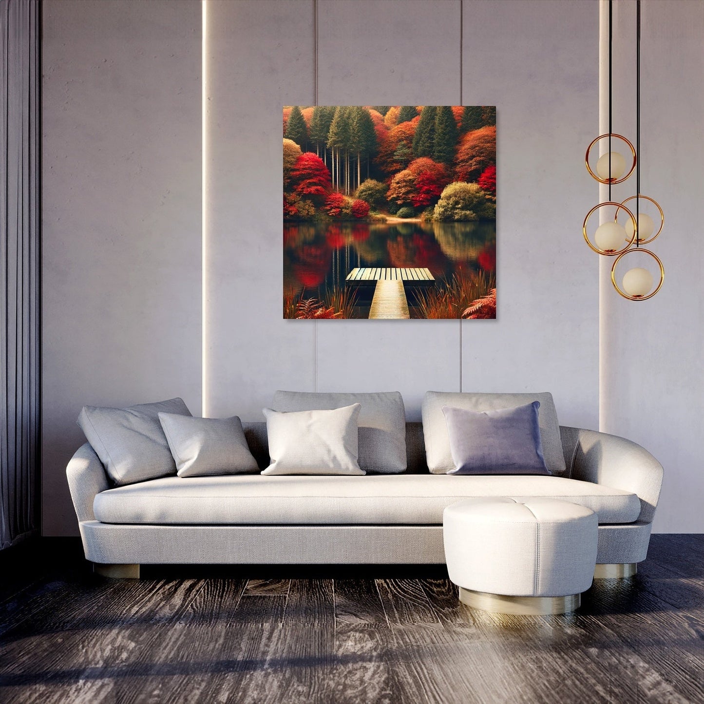 Autumn Lake Tranquillity Canvas