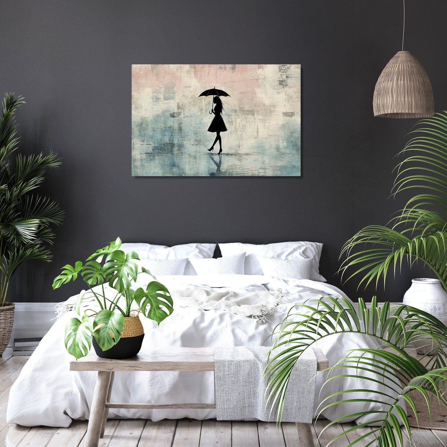 Woman with Umbrella Canvas