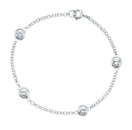 Beginnings Station Bracelet with Cubic Zirconia