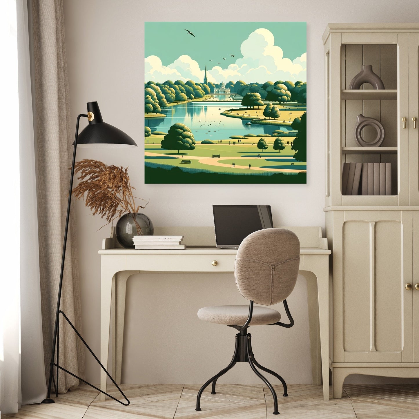 London Hyde Park Minimalist Tranquility Canvas