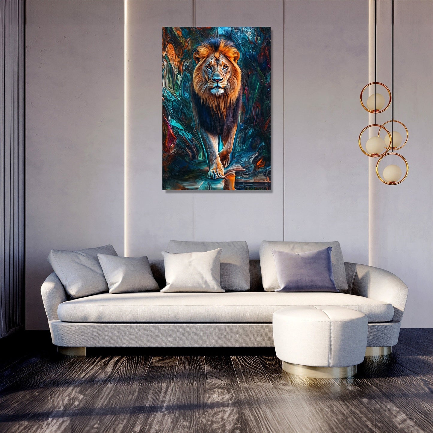 Regal Reflection Lion Canvas