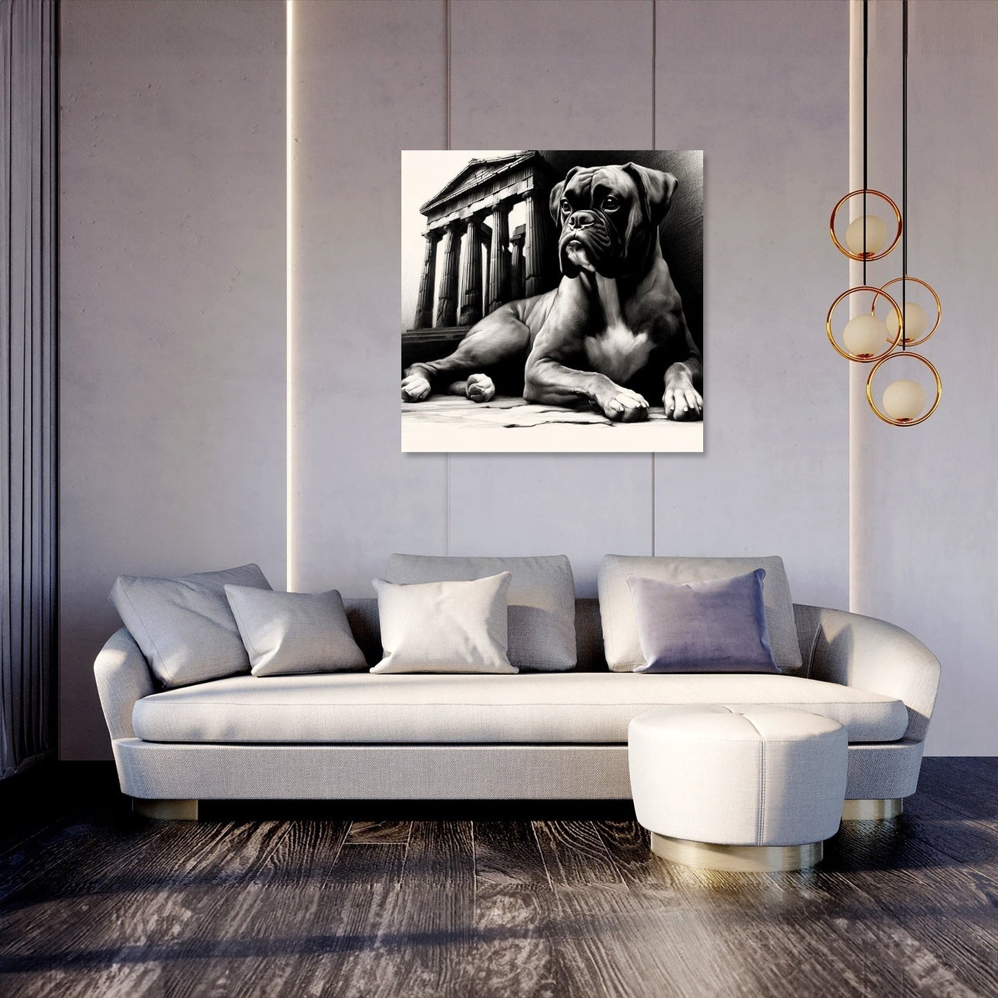 Old World Charm Boxer in Repose Canvas