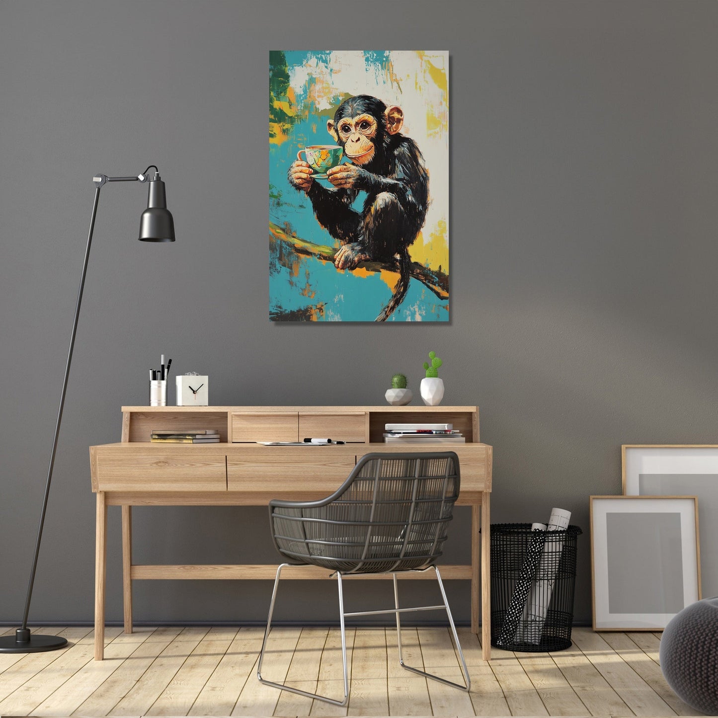 Morning Brew Monkey Canvas
