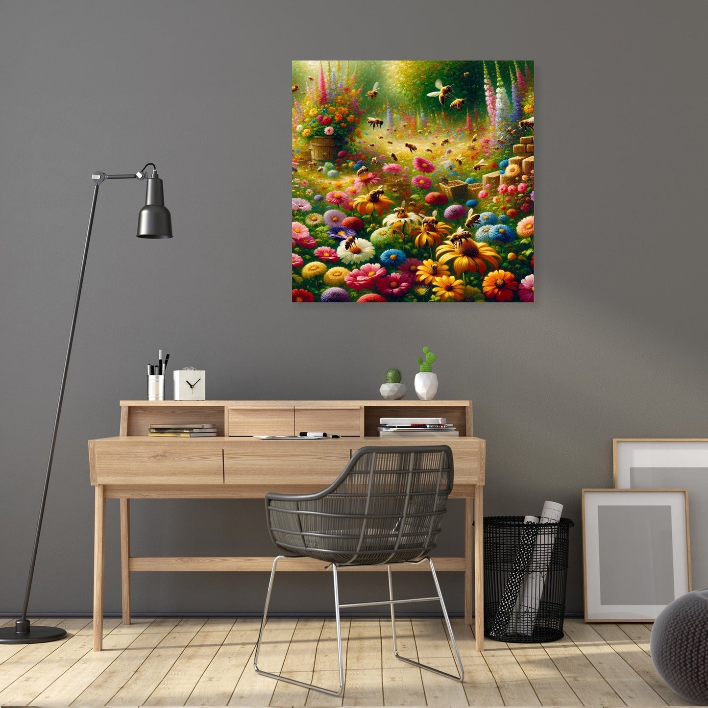 Bustling Garden Life Canvas