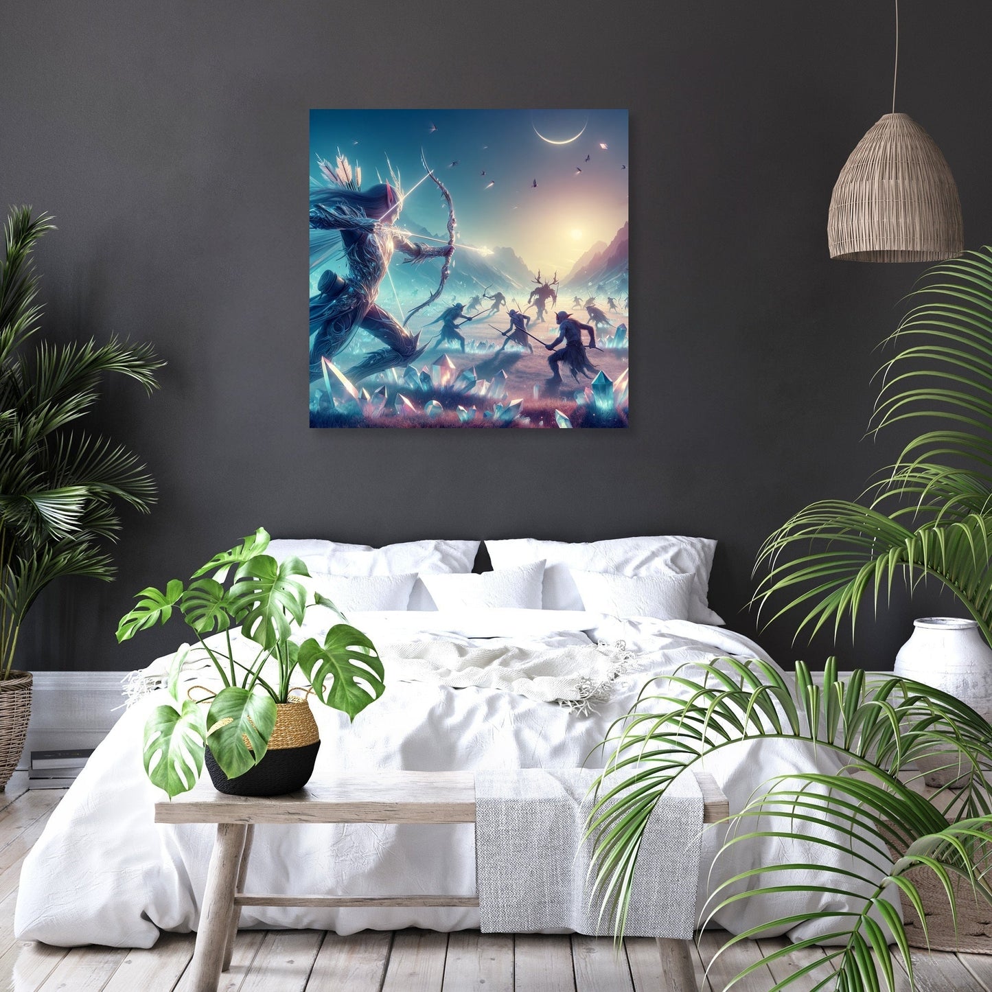 Moonlit Crystal Skirmish Canvas