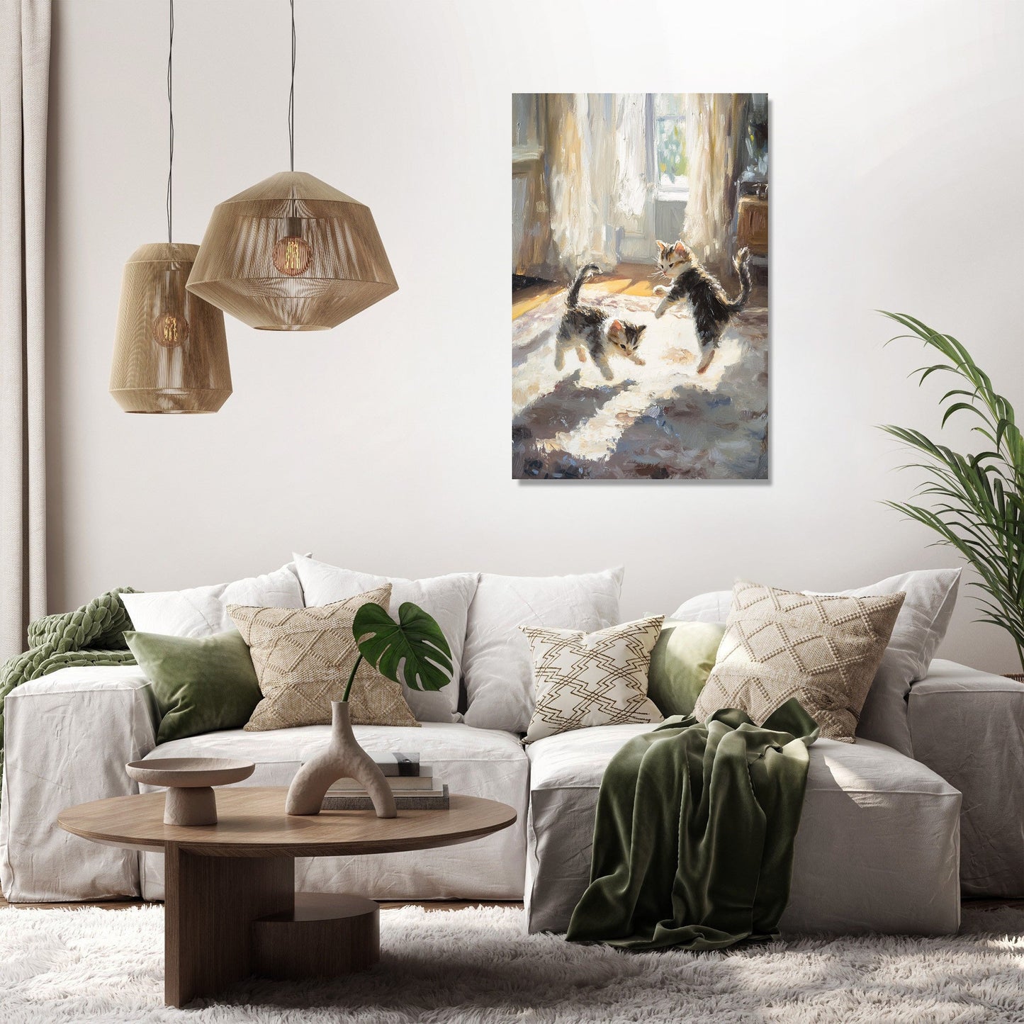 Sunlit Kitten Play Canvas