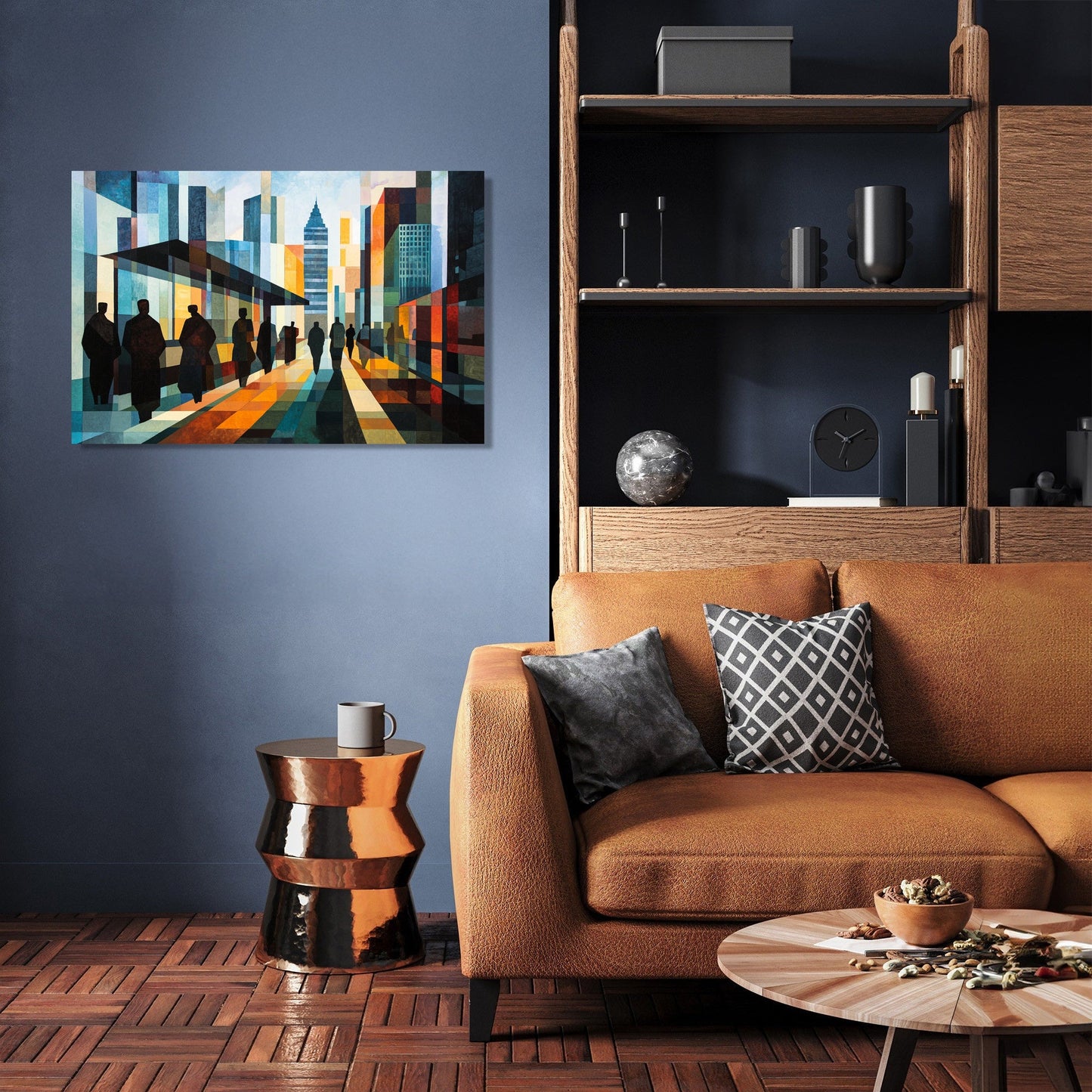 Geometric Bus Stop Canvas
