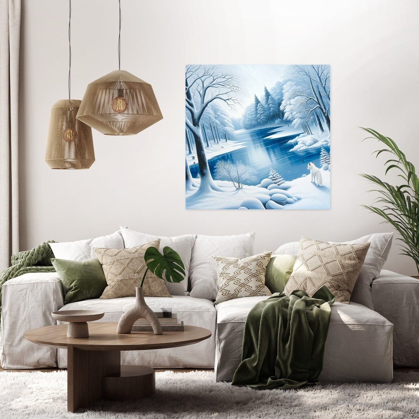 Winter Serenity with Fox Canvas