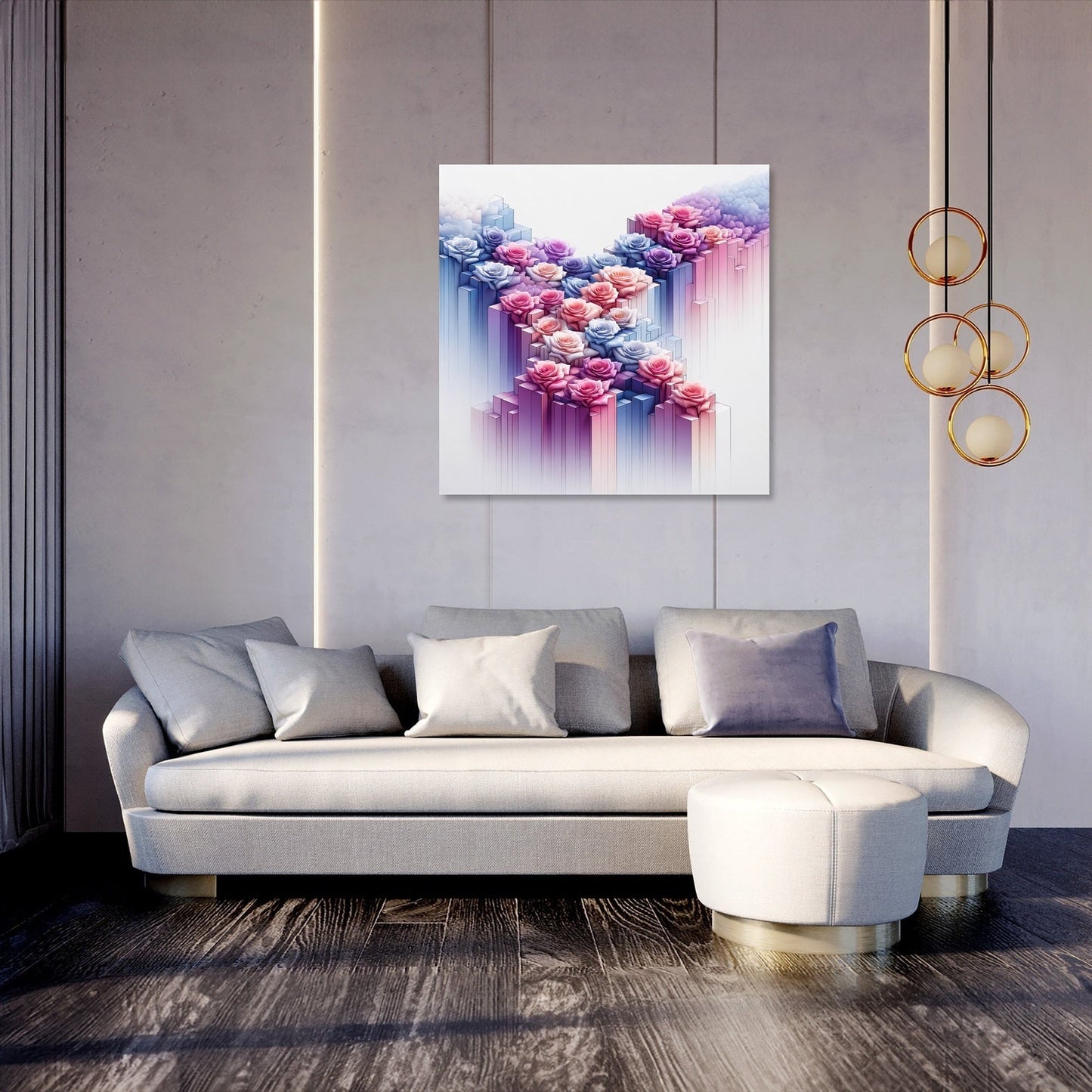 Modernism Rose Cascade Canvas