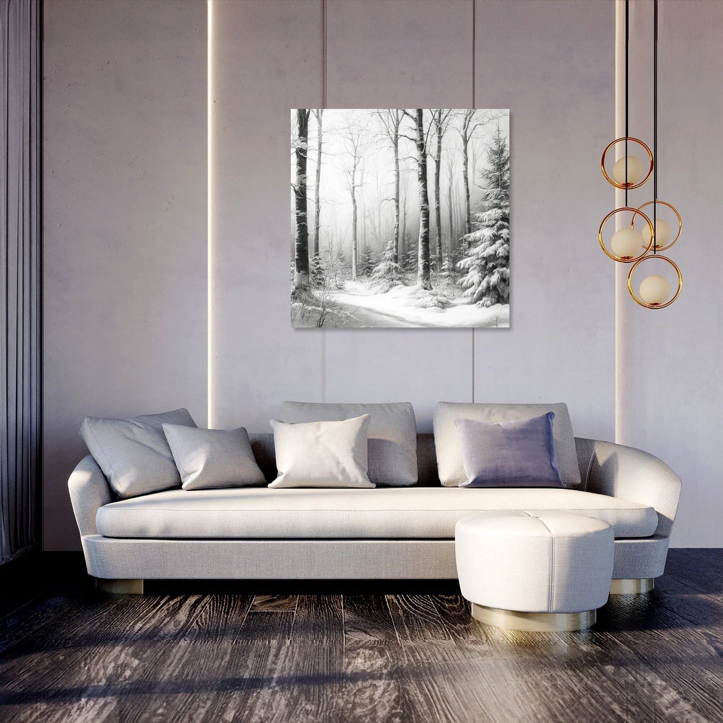 Winter's Quiet Sketch Canvas