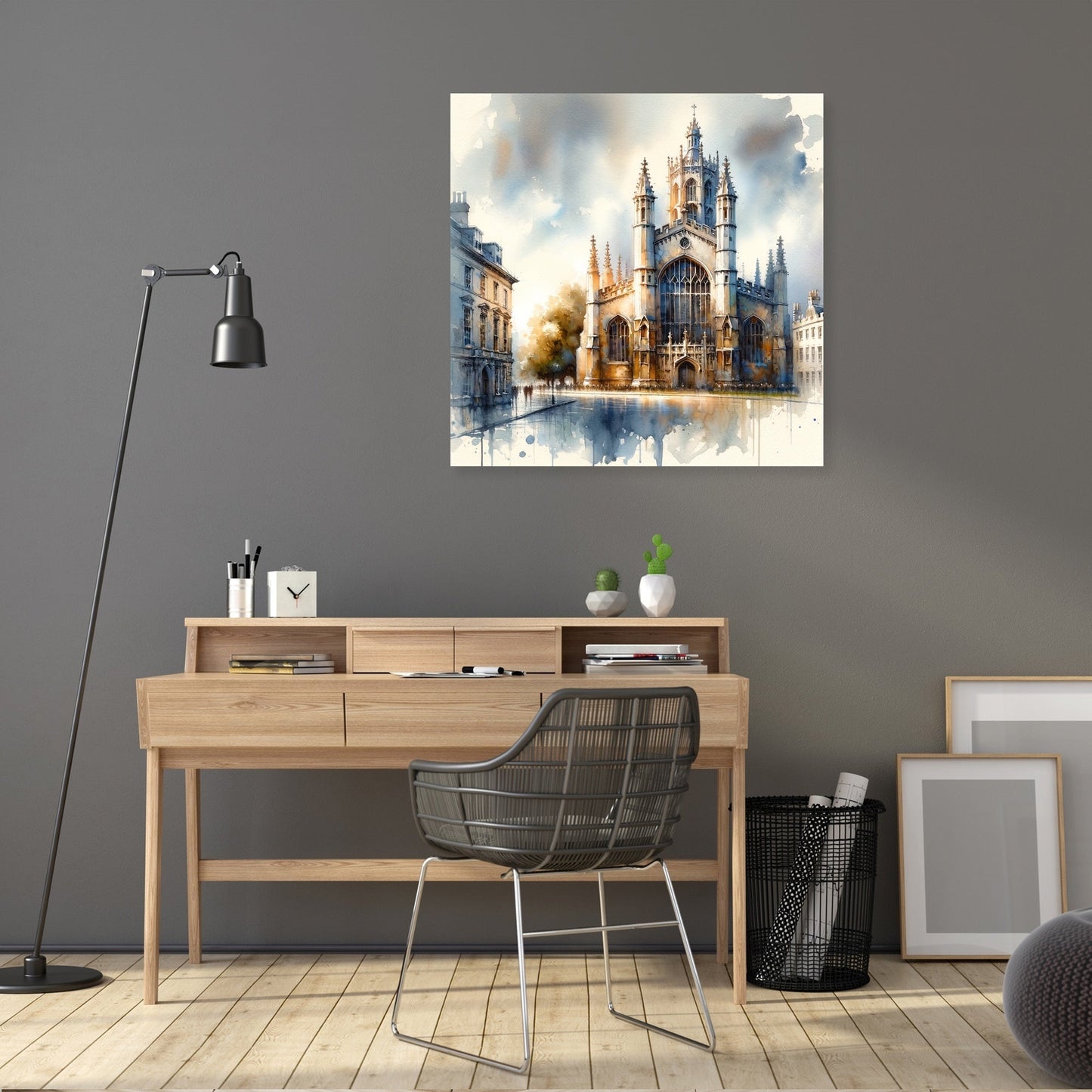 Cambridge St Mary's Watercolor Whisper Canvas