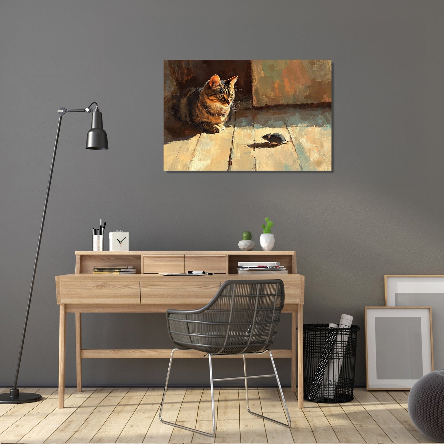 Rooftop Cat's Curious Canvas