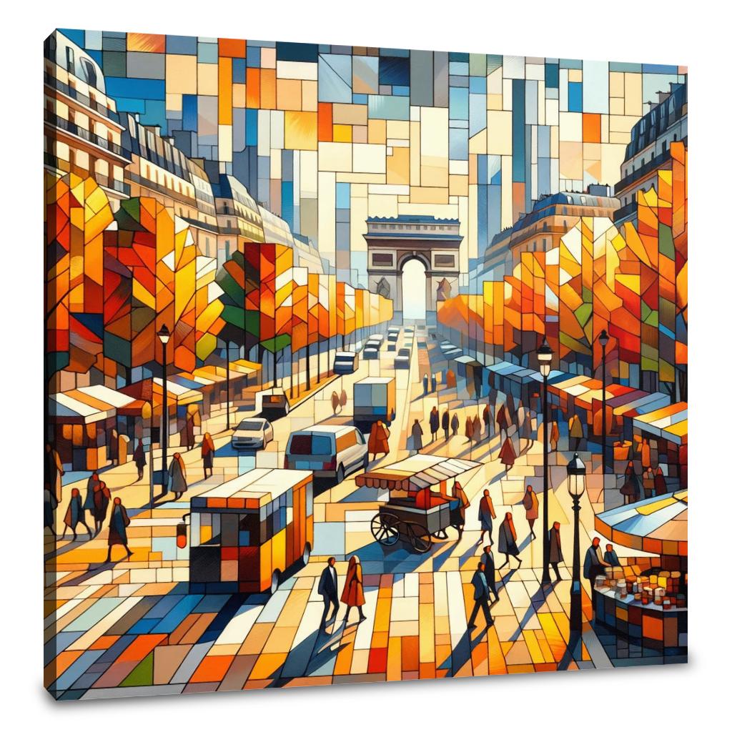 Autumn along Paris Champs-Élysées Canvas