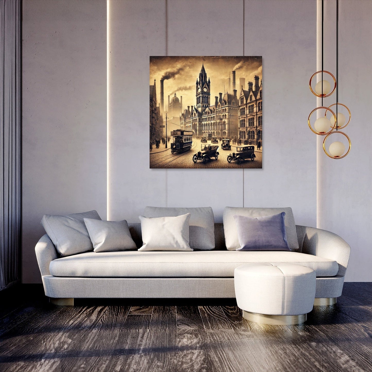Vintage Manchester Charm Canvas