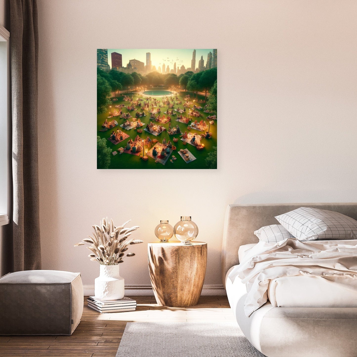Picnic Sunset in Summer Canvas