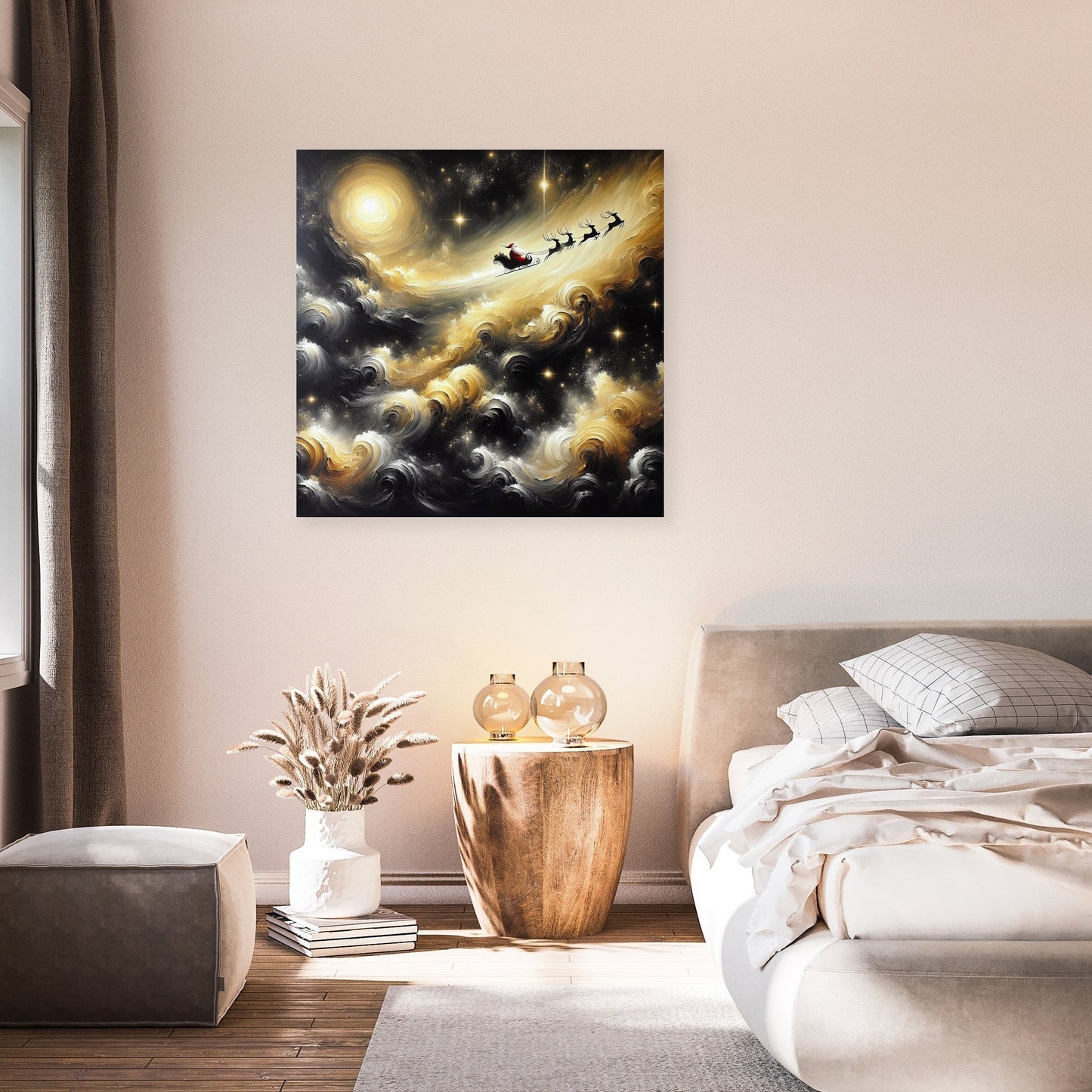 Santa's Enigmatic Night Flight Canvas