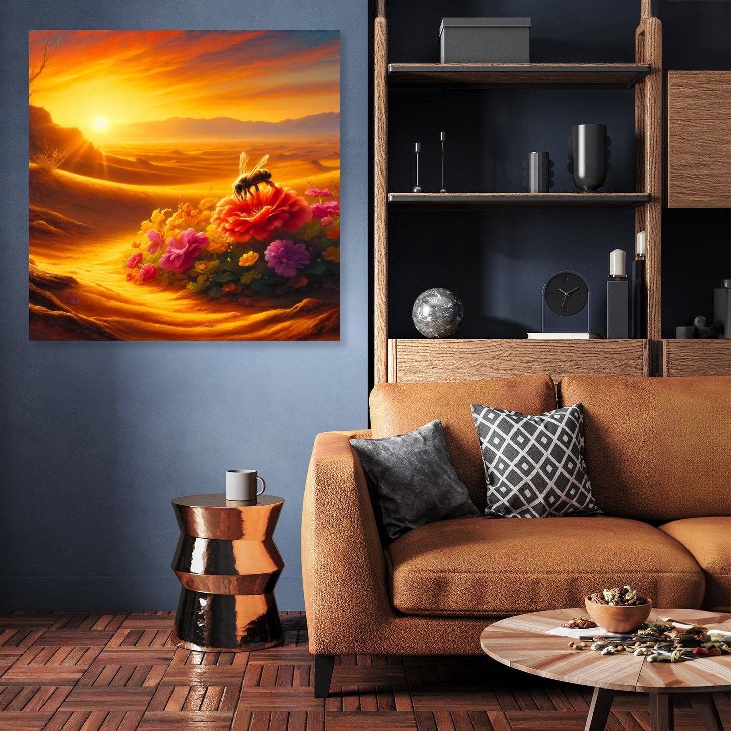Bee Oasis in the Desert Canvas
