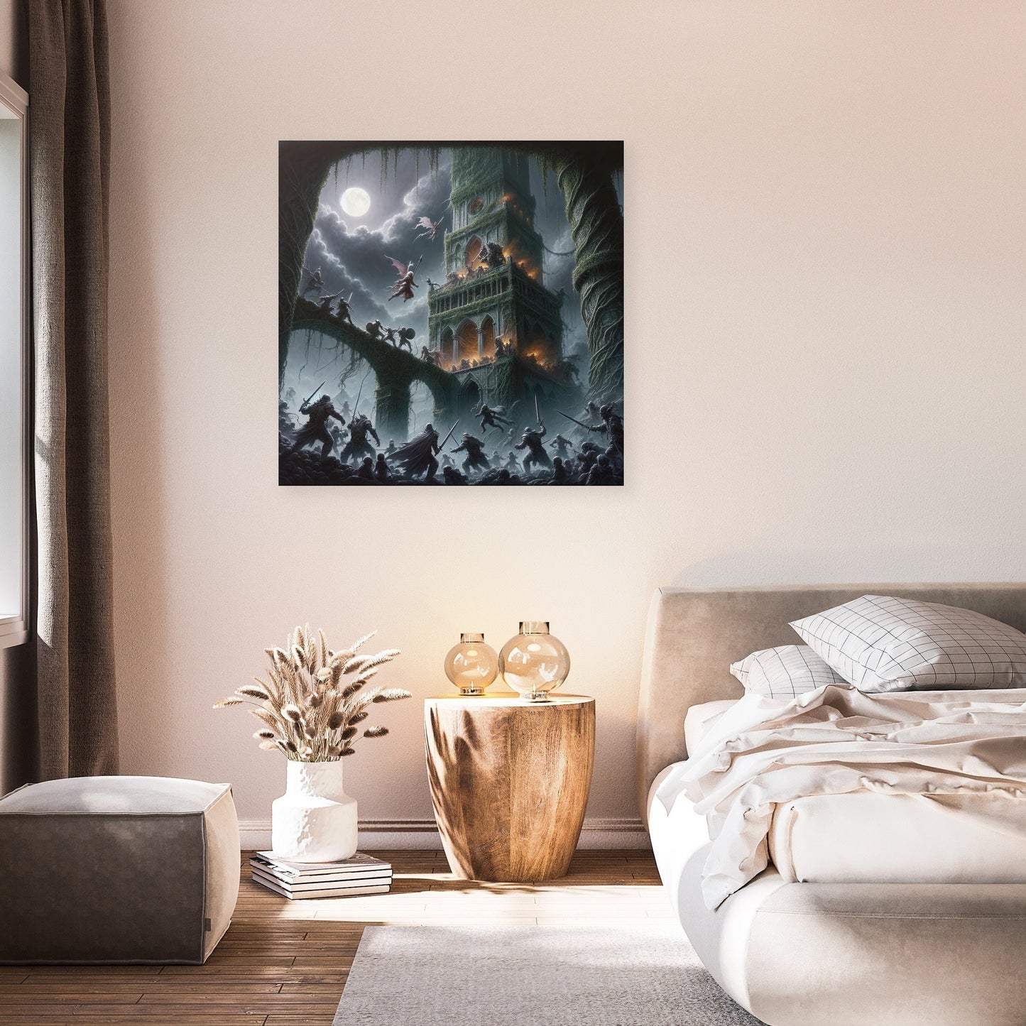 Rescue at the Moonlit Tower Canvas