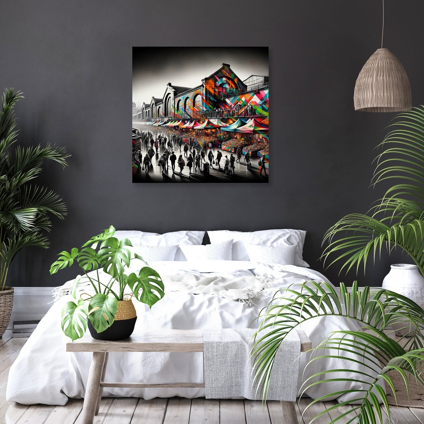 London Camden Market Modernist Fusion Canvas