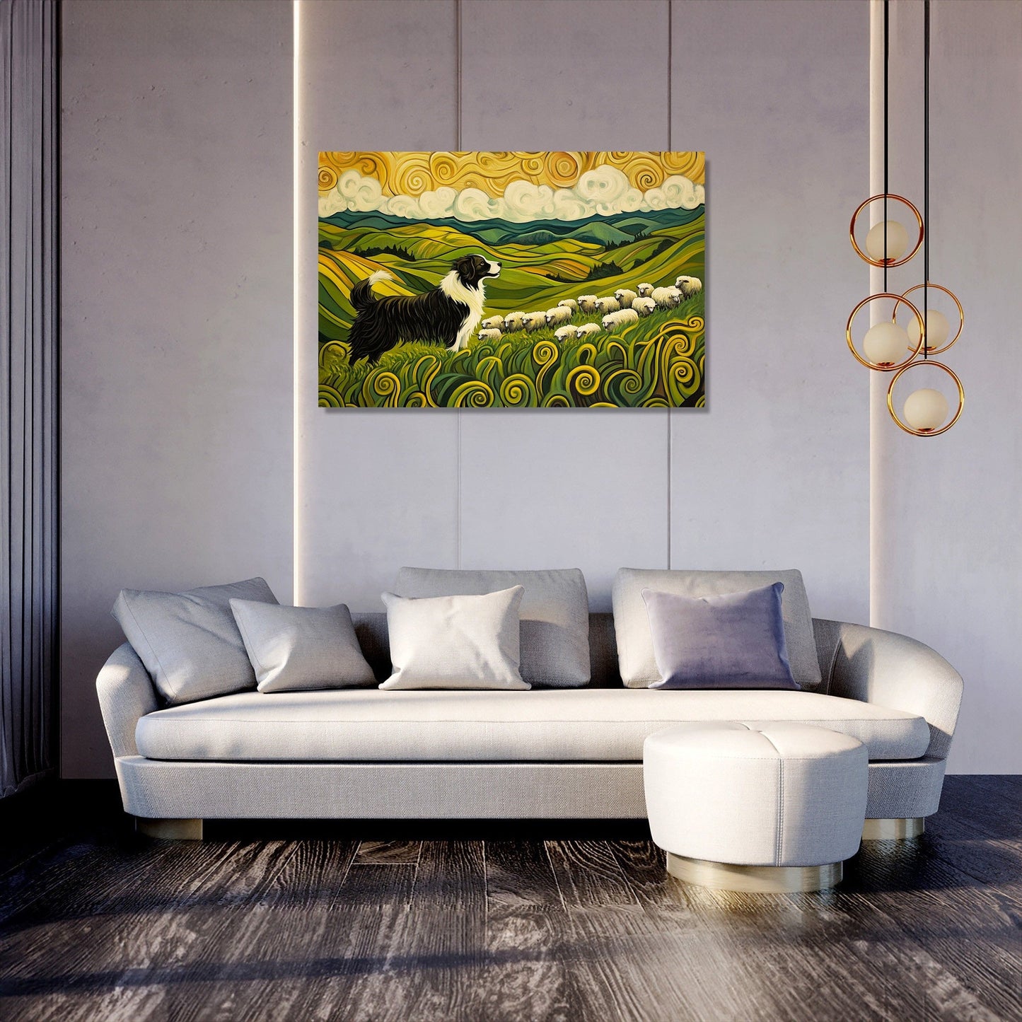 Energetic Border Collie Canvas