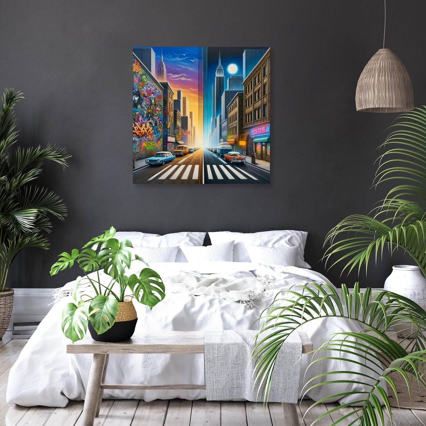 Contrasting Cityscape Canvas