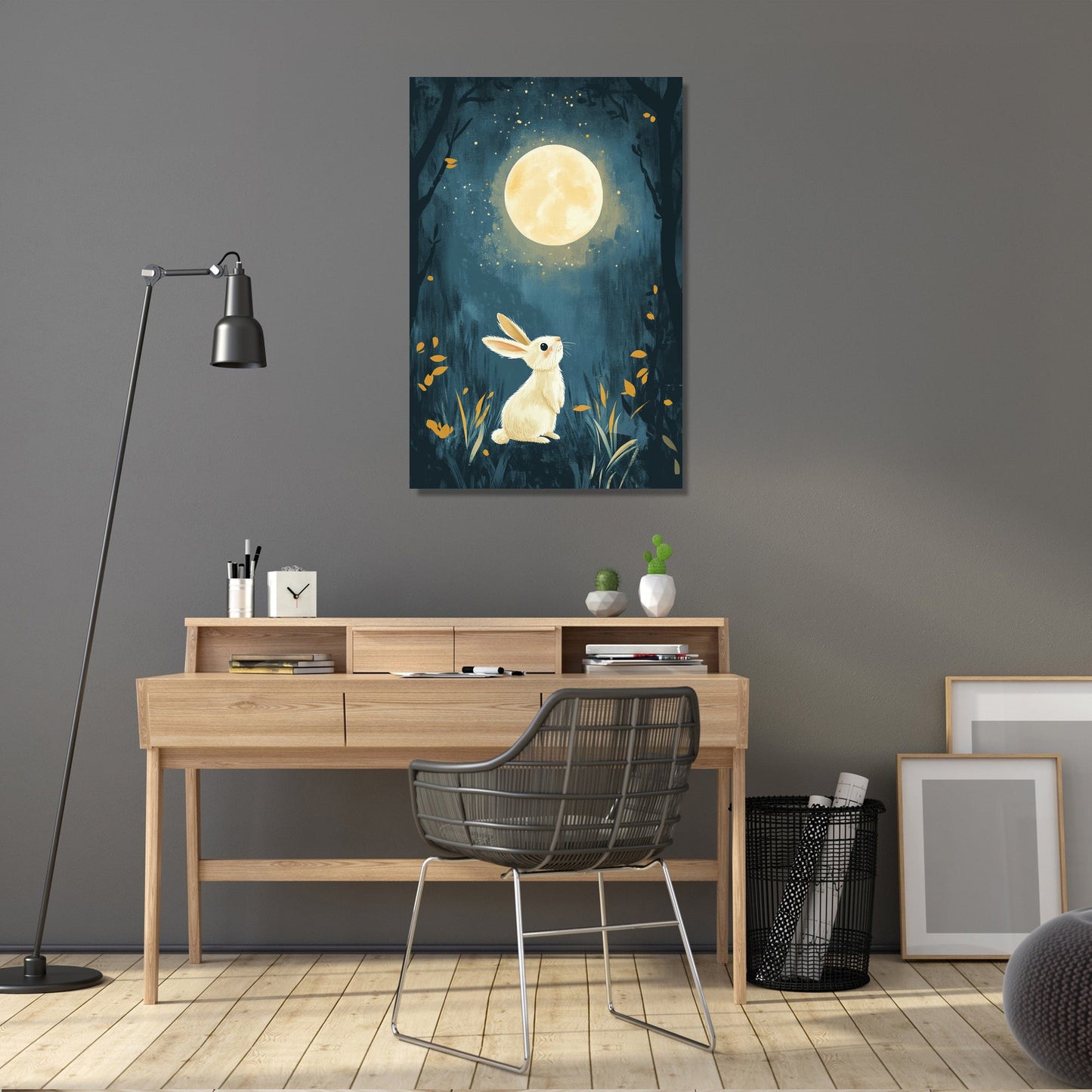 Moonlit Rabbit Canvas