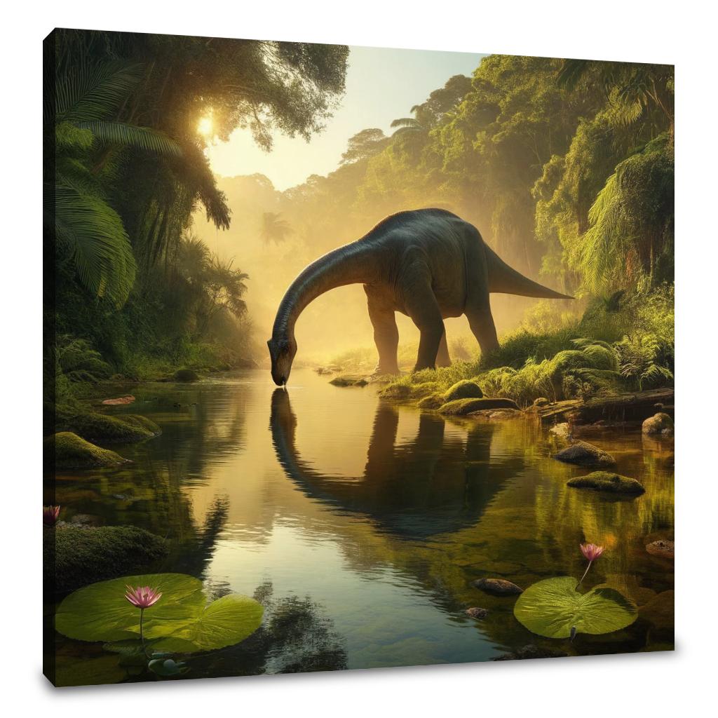 Golden Hour Brachiosaurus Canvas
