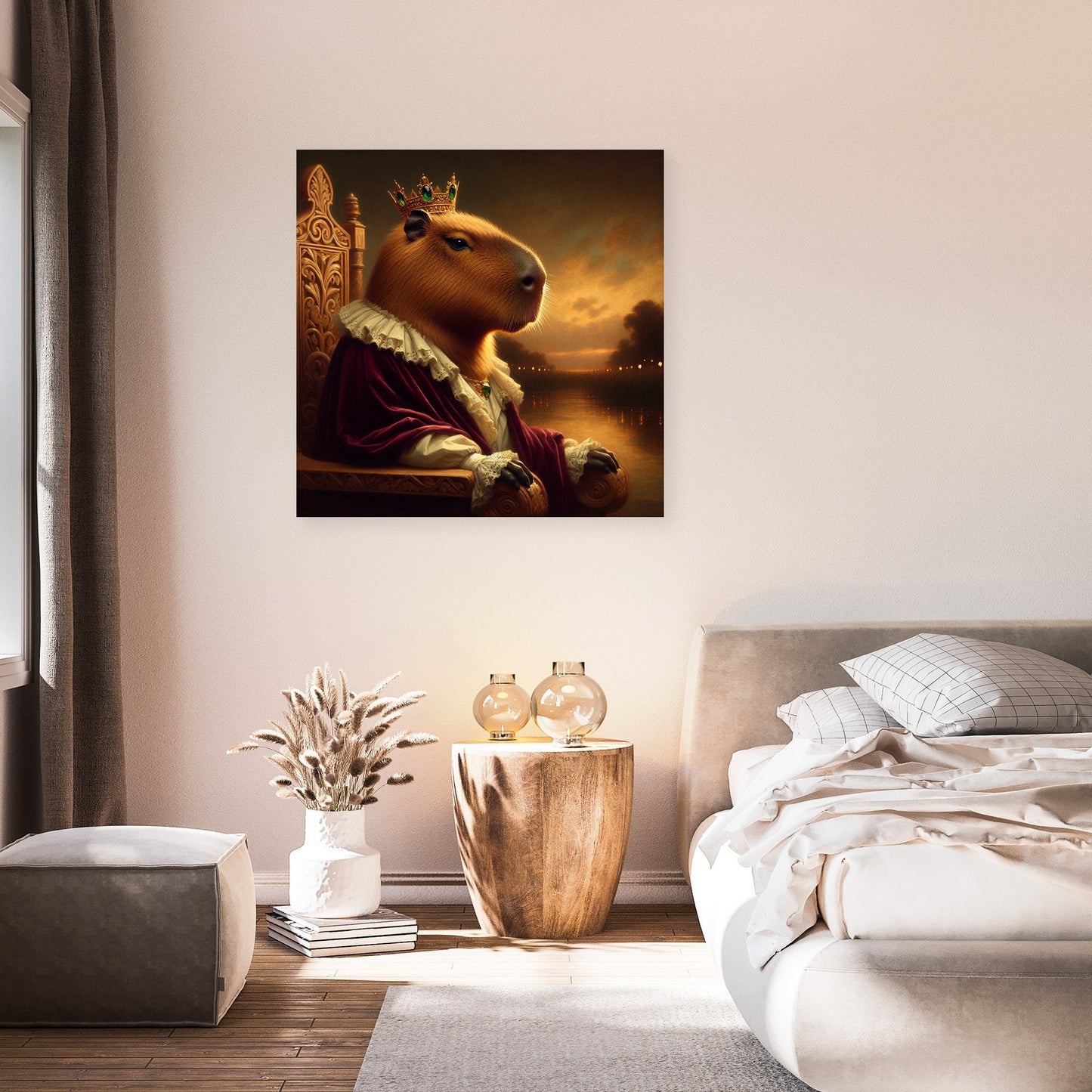 Regal Capybara Twilight Canvas