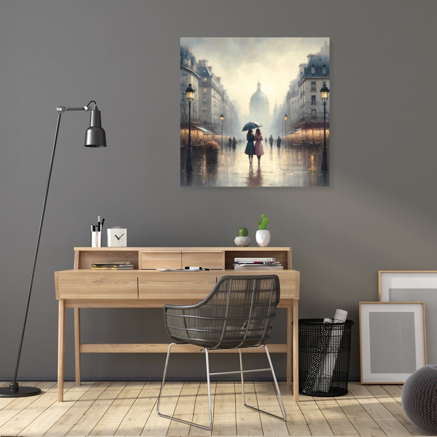 Parisian Spring Rain Canvas