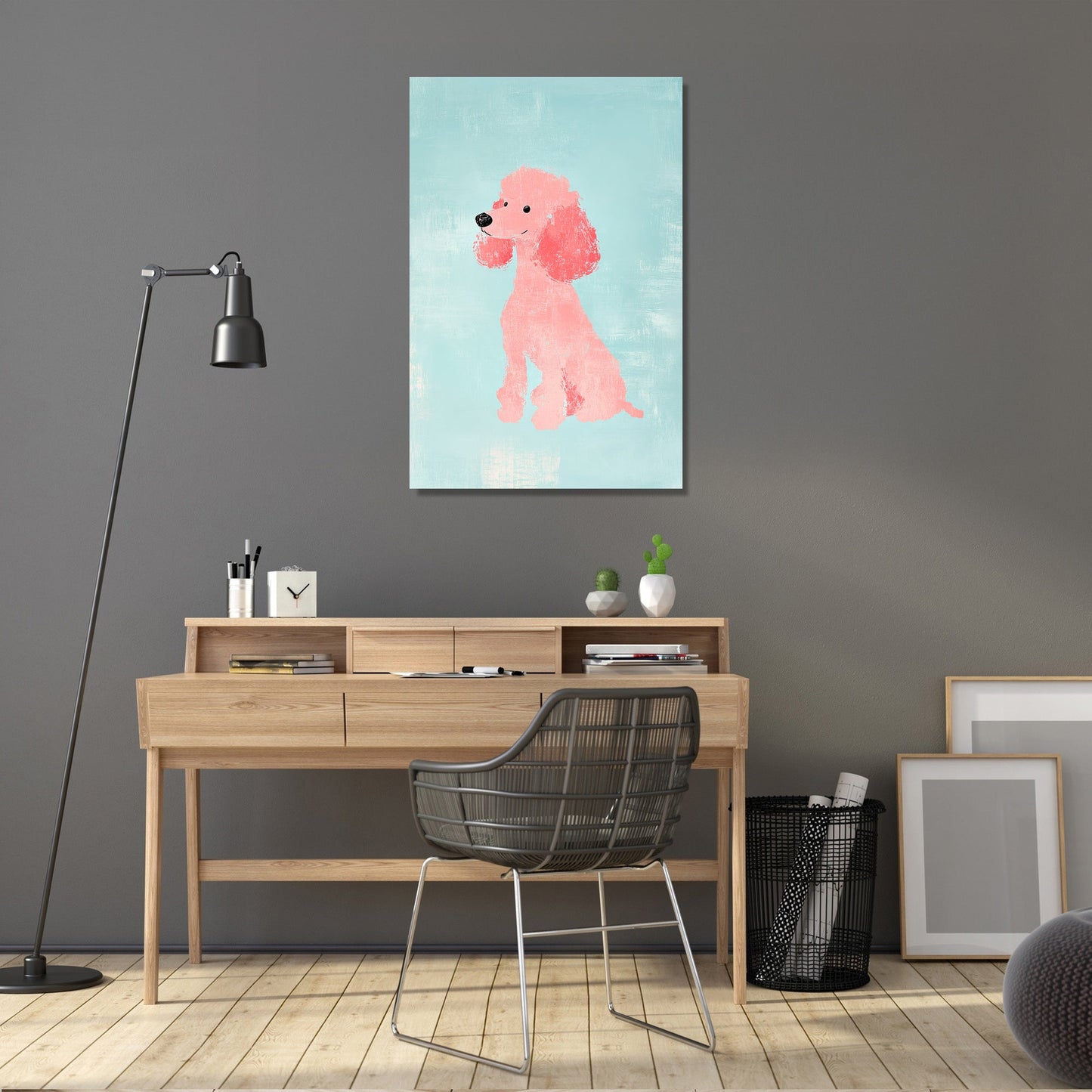Pink Poodle Canvas