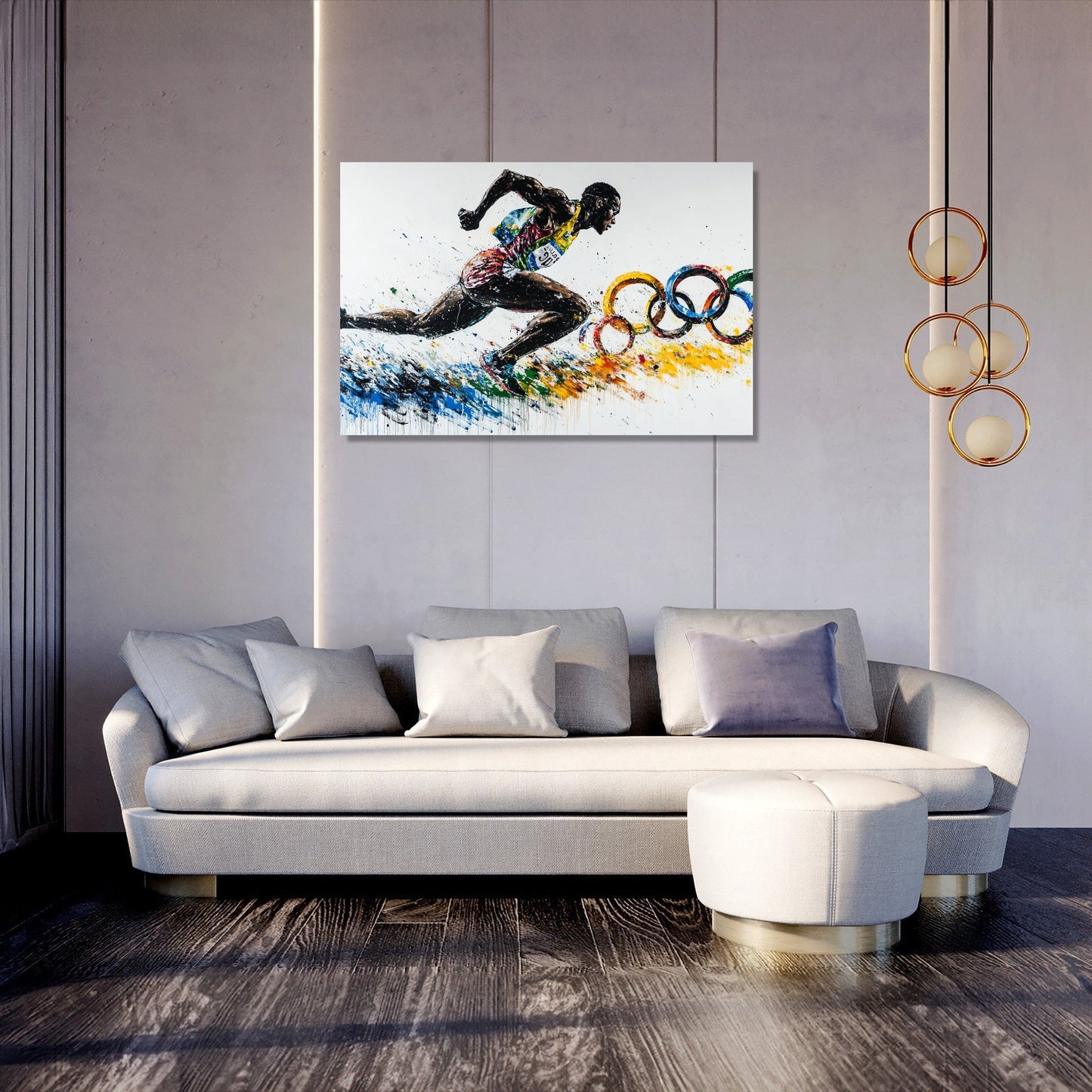 Olympic Runner Graffiti Canvas