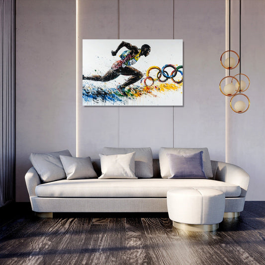 Olympic Runner Graffiti Canvas