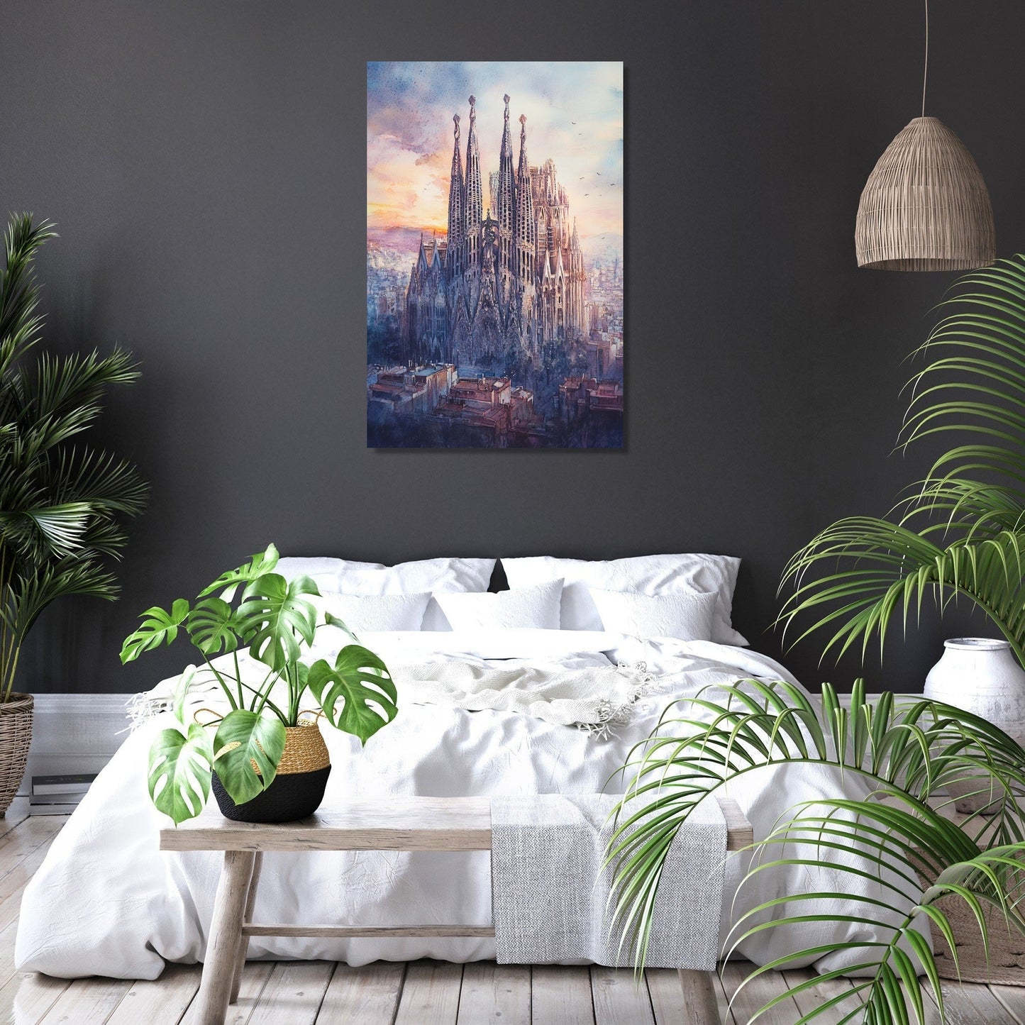 Sunset Serenity at Sagrada Familia Canvas