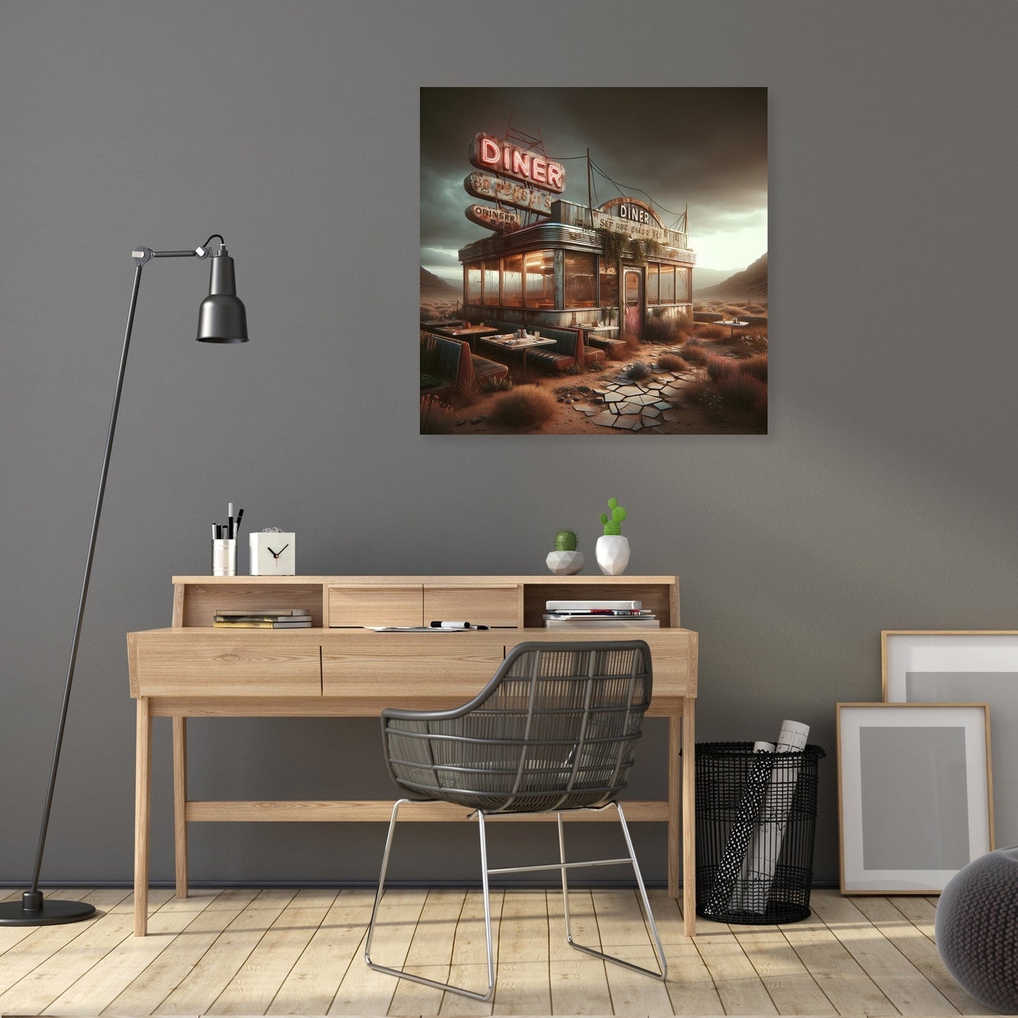 Desolate Diner Delight Canvas