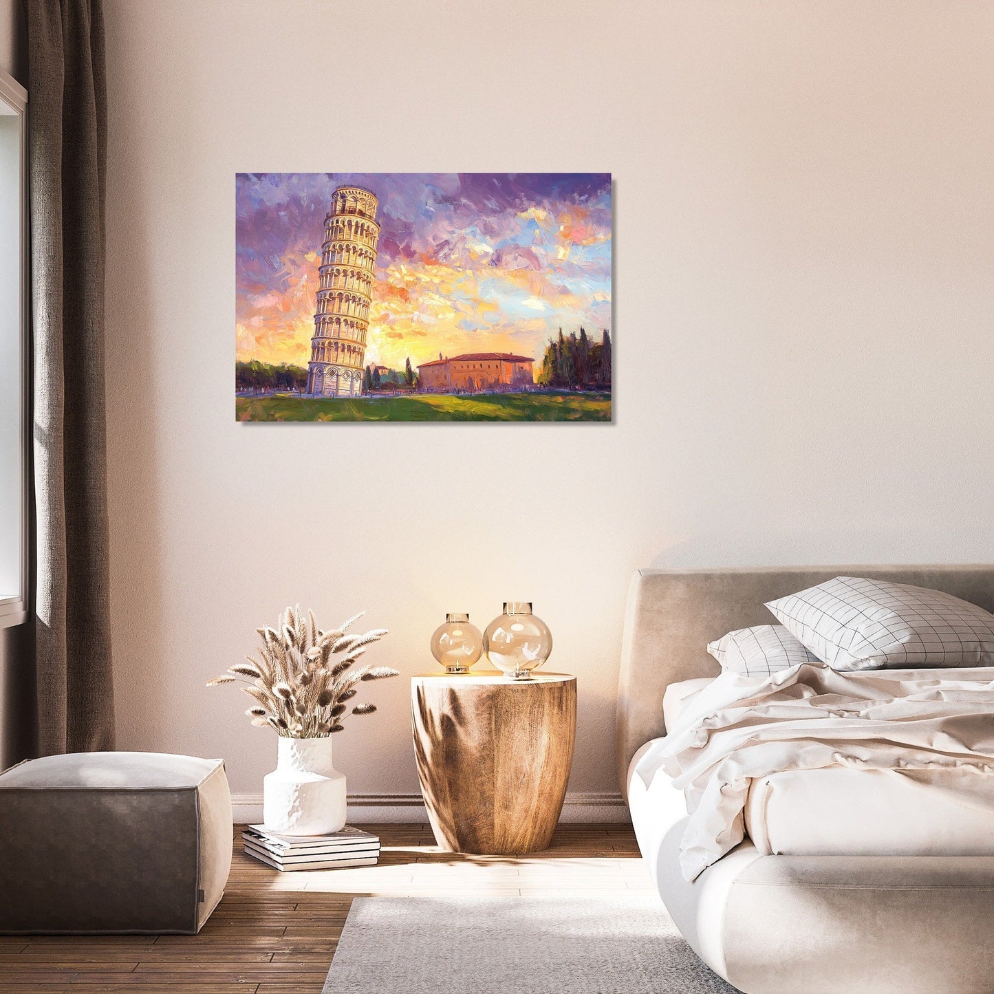 Pisa Sunset Romance Canvas