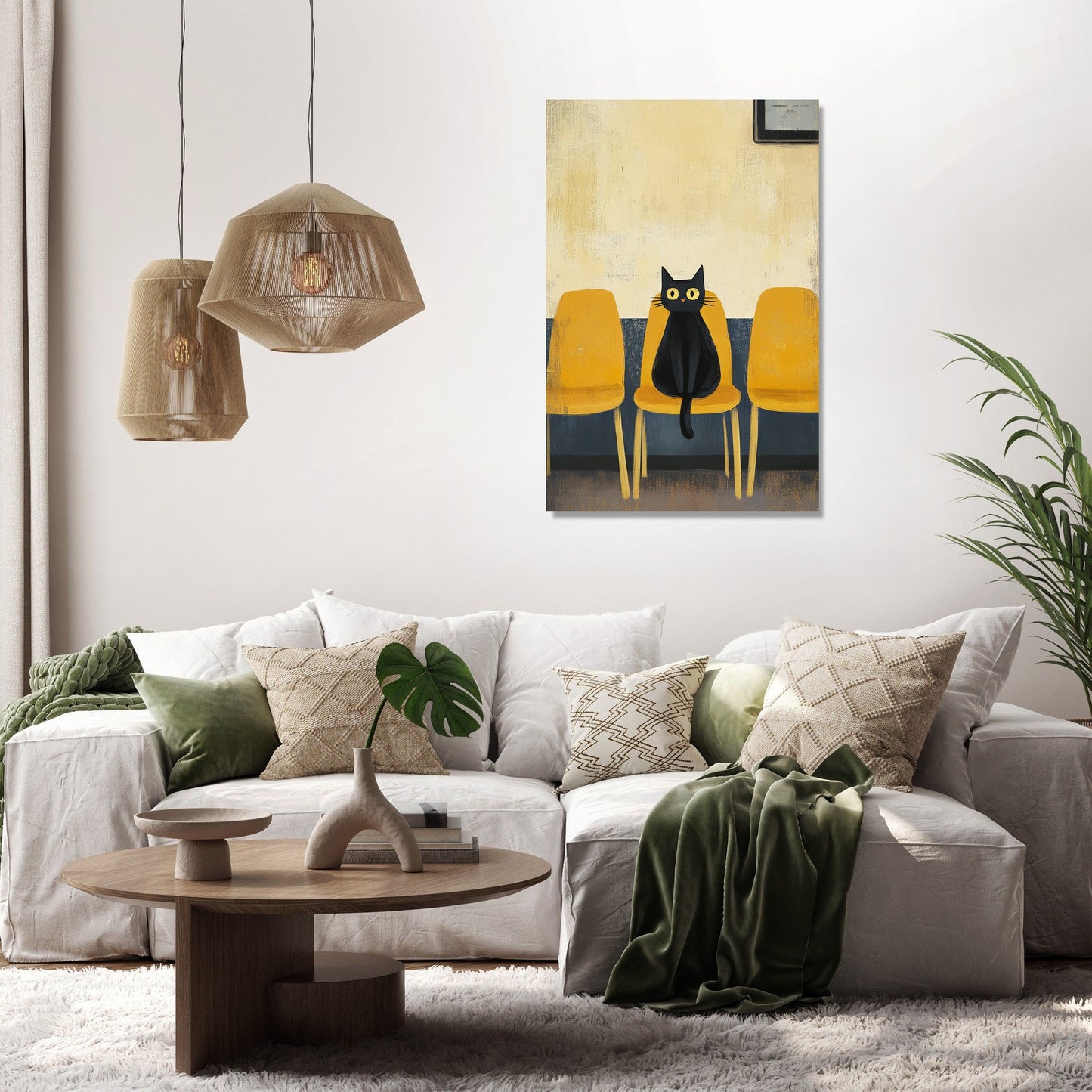 Black Cat Waiting Canvas