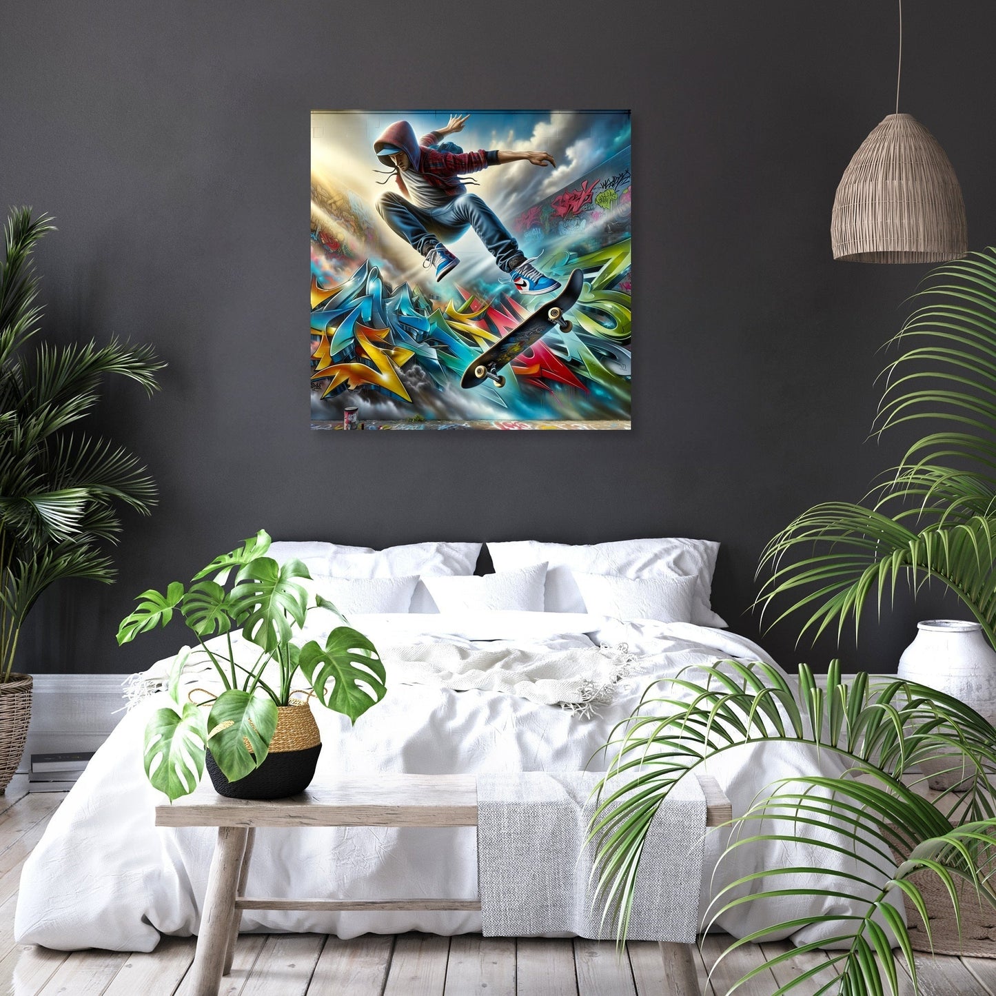 Hyper-Real Graffiti Skate Canvas