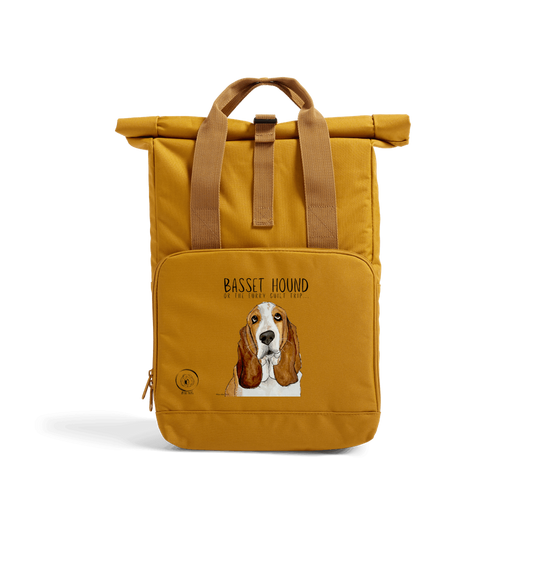 Basset Hound Roll-Top Backpack: Stylish, Sustainable, and Guilt-Trip Approved!