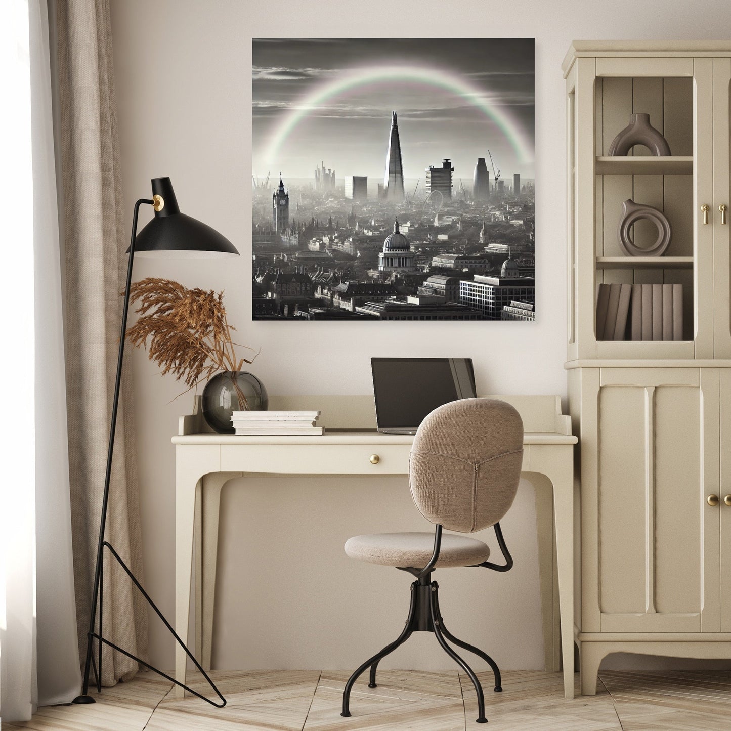 London Rainbow Skyline Canvas
