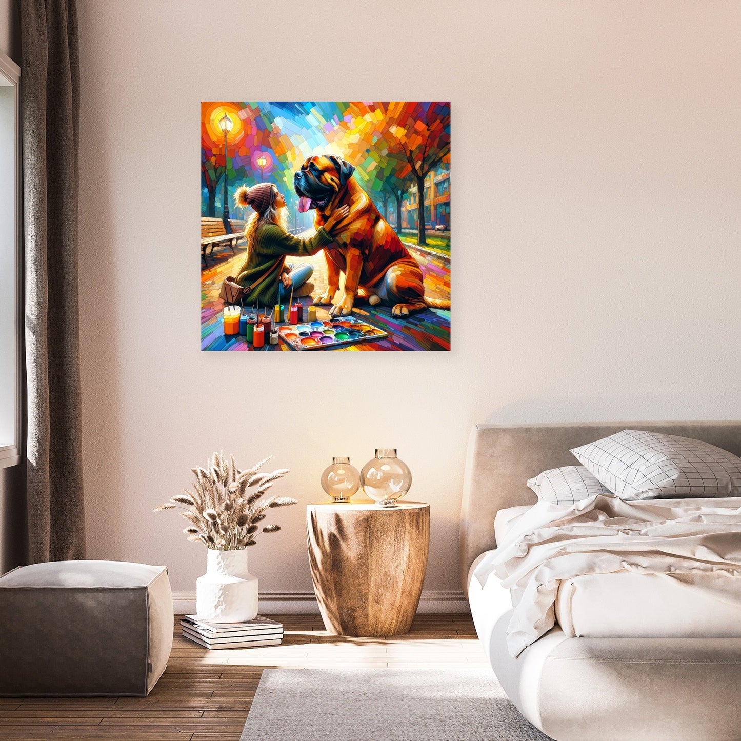 Joyful Bond Bullmastiff Canvas