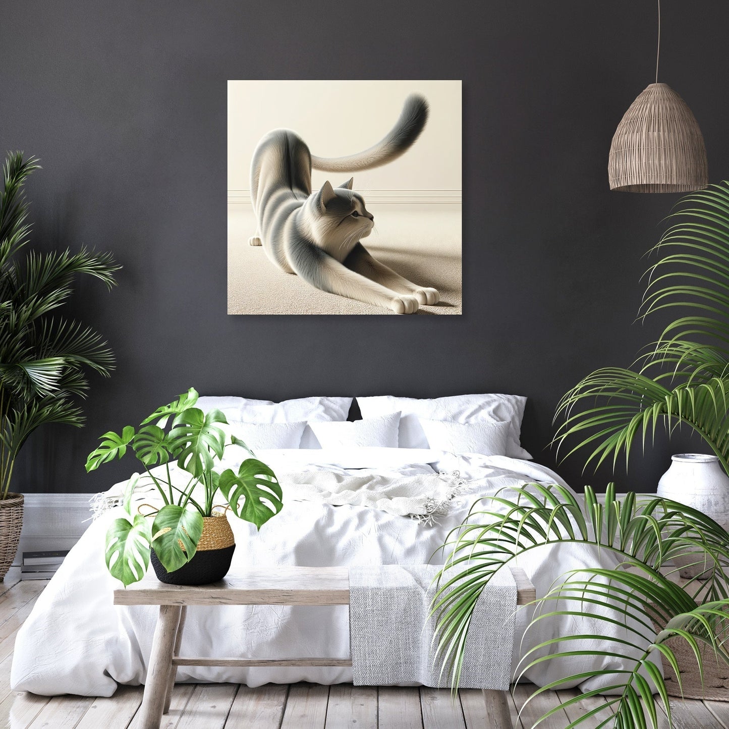 Stretching Cat Canvas