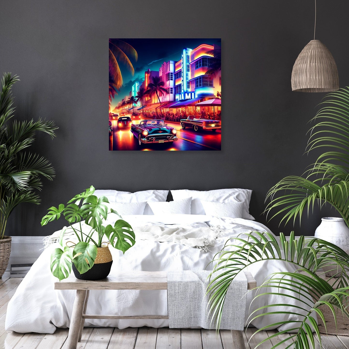 Miami Neon Majesty Canvas