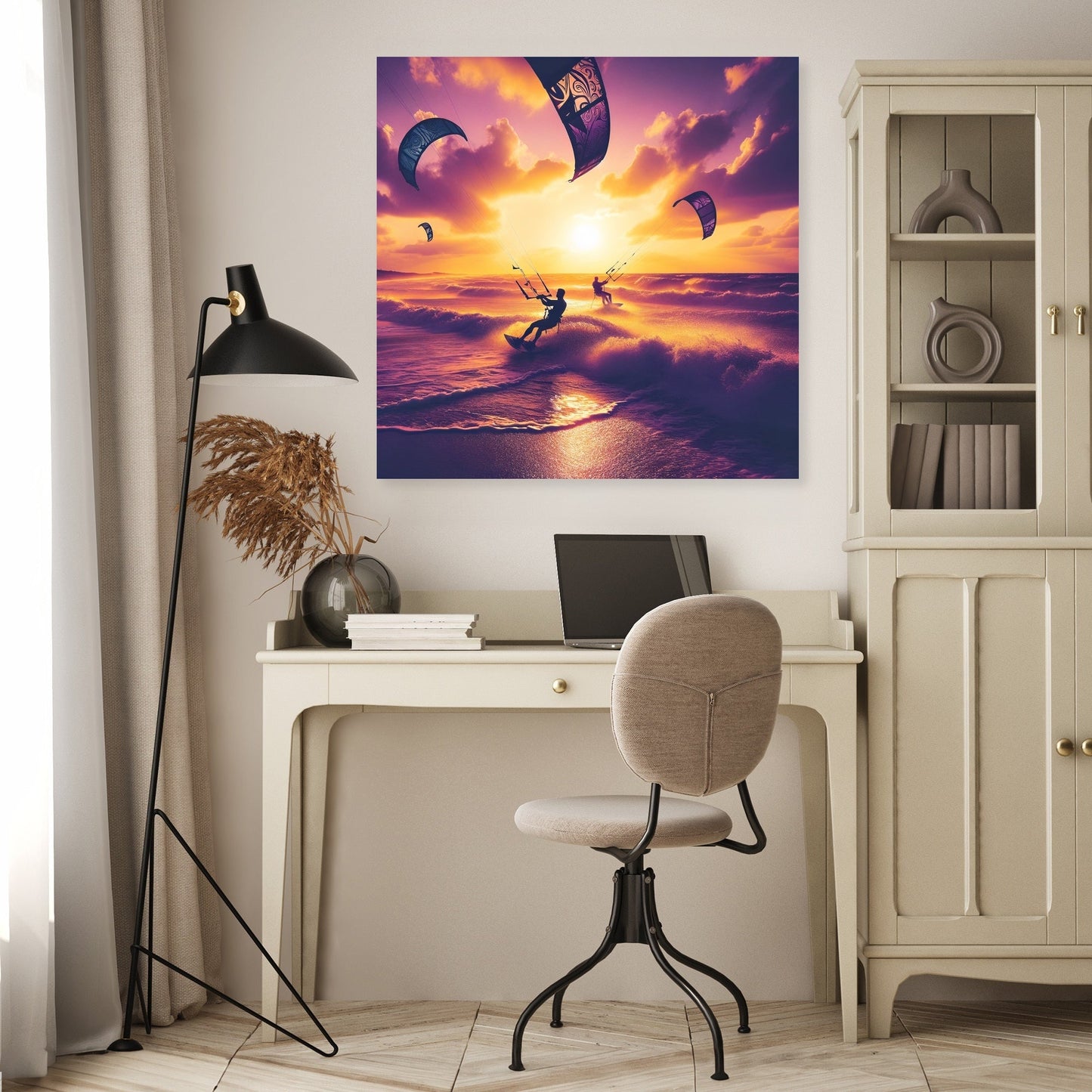 Summer Dusk Kitesurf Canvas