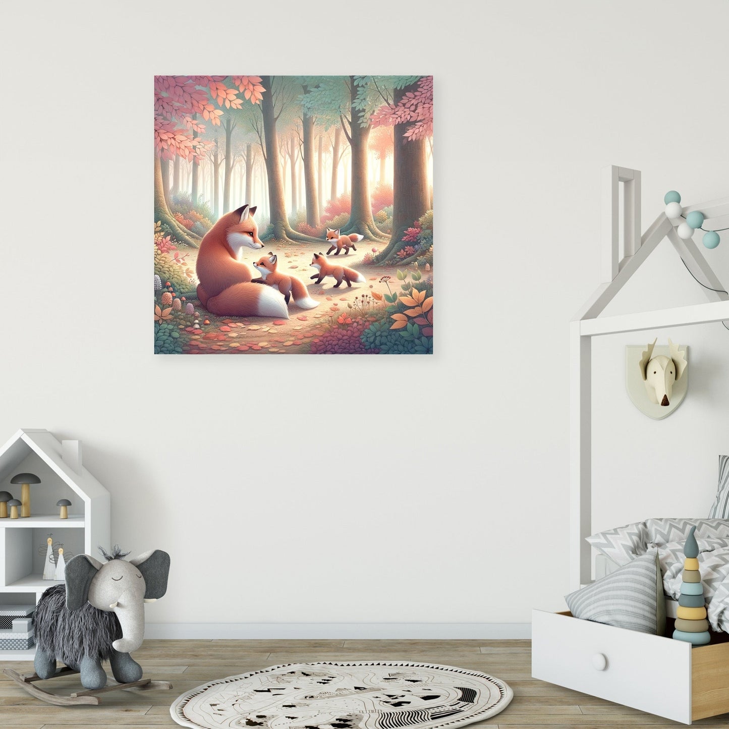 Playful Foxes Canvas
