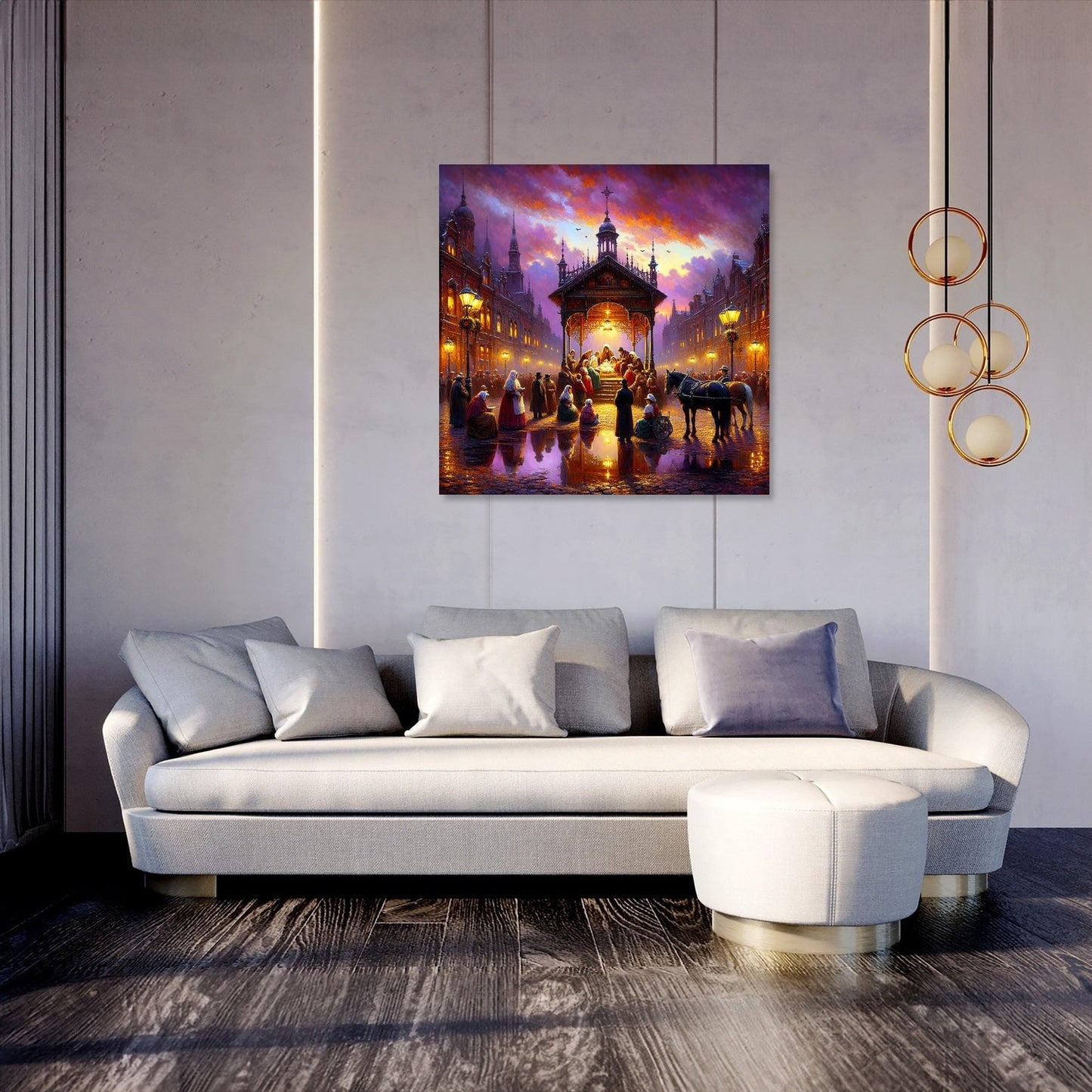 Victorian Nativity Dusk Canvas