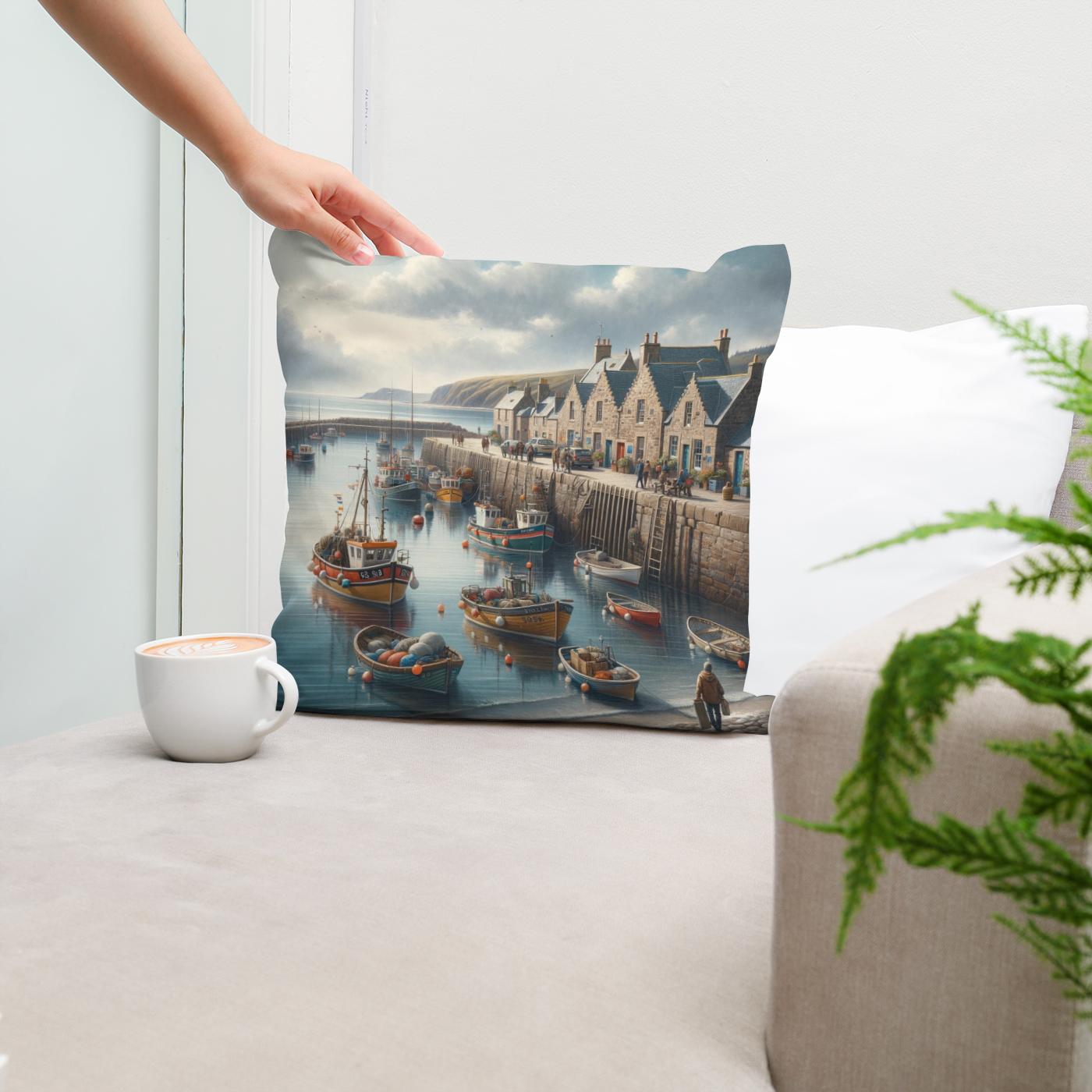 Stonehaven Old Pier Cotton Cushion