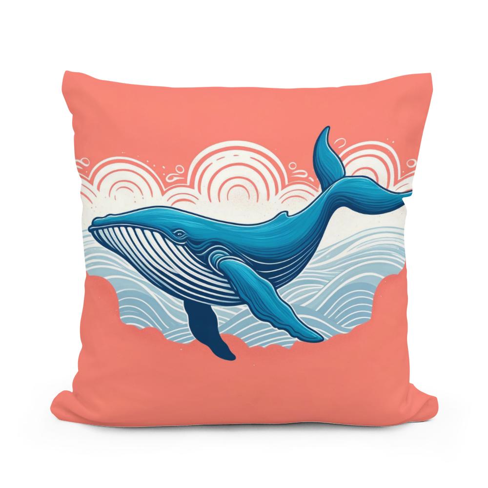 Serene Whale Cotton Cushion