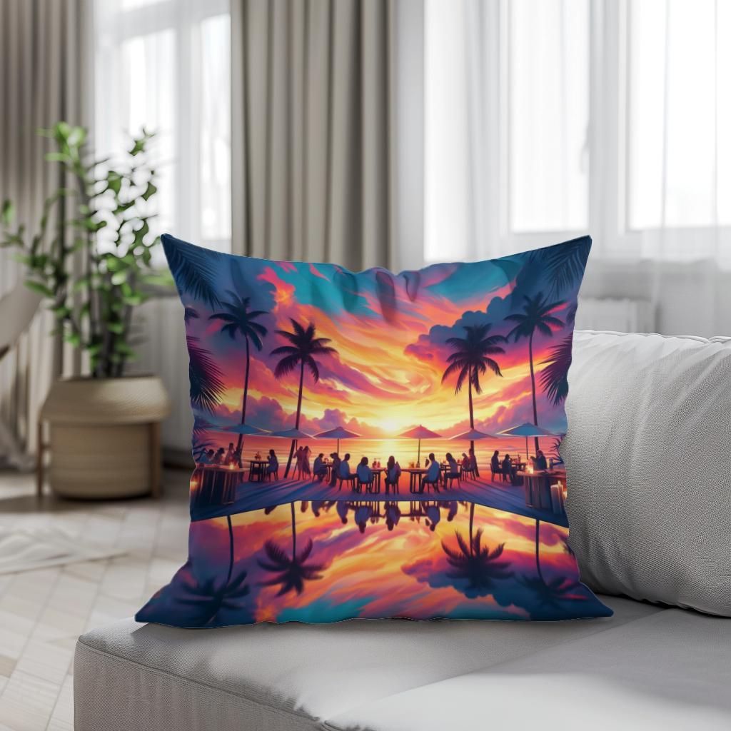 Summer Beach Bar Bliss Cotton Cushion